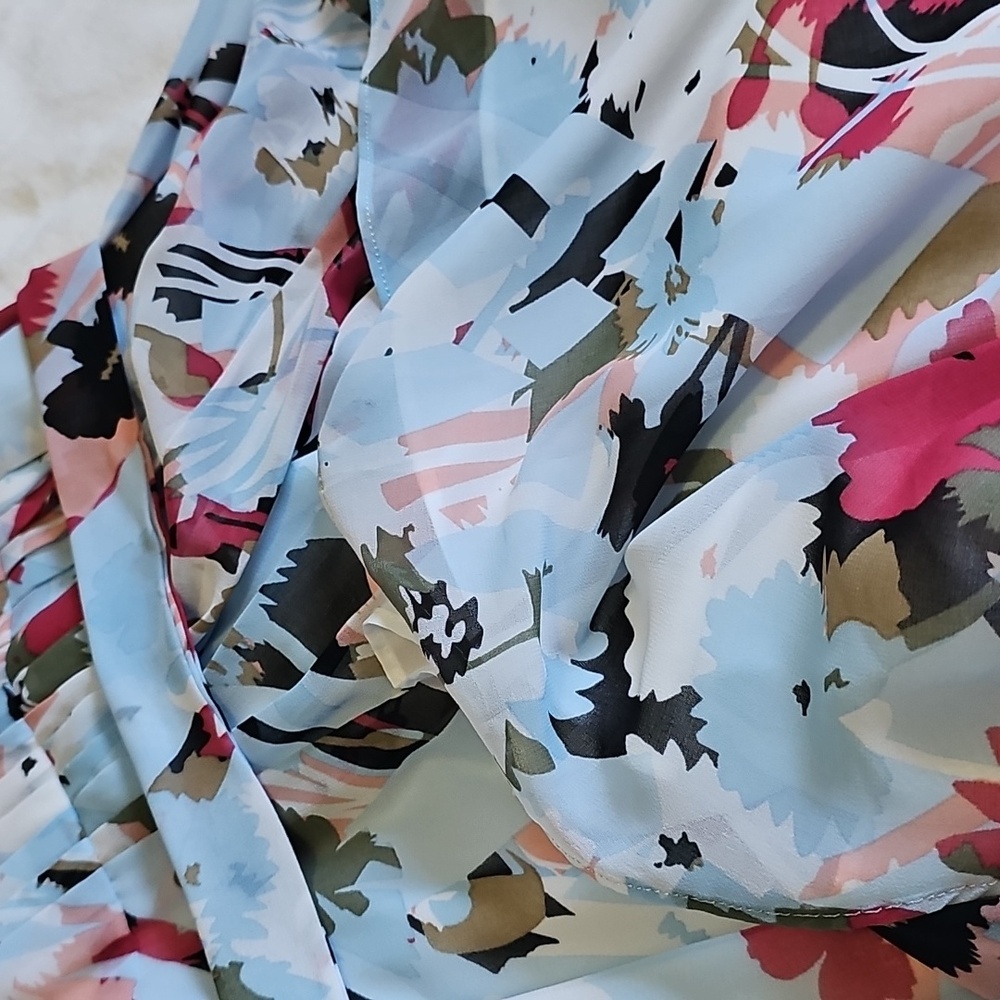 Anne Klein Bright Water Combo Floral Dress - Picture 6 of 6